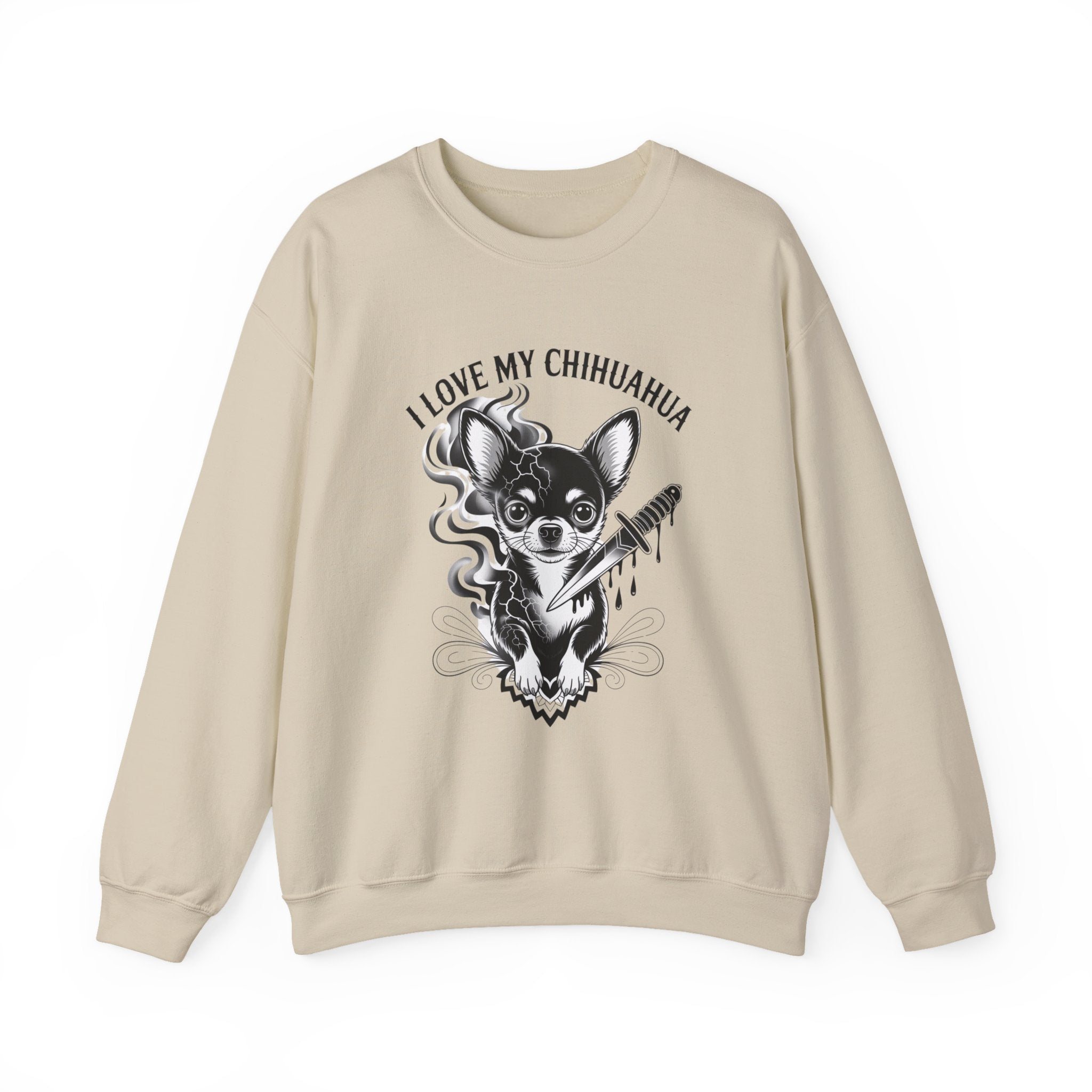 I Love My Chihuahua Unisex Heavy Blend™ Crewneck Sweatshirt  ,Cute Chihuahua Love Sweatshirt, Cozy Dog Lover Crewneck, Perfect Gift for Pet Owners, Animal Lover Apparel, Comfortable Everyday Wear