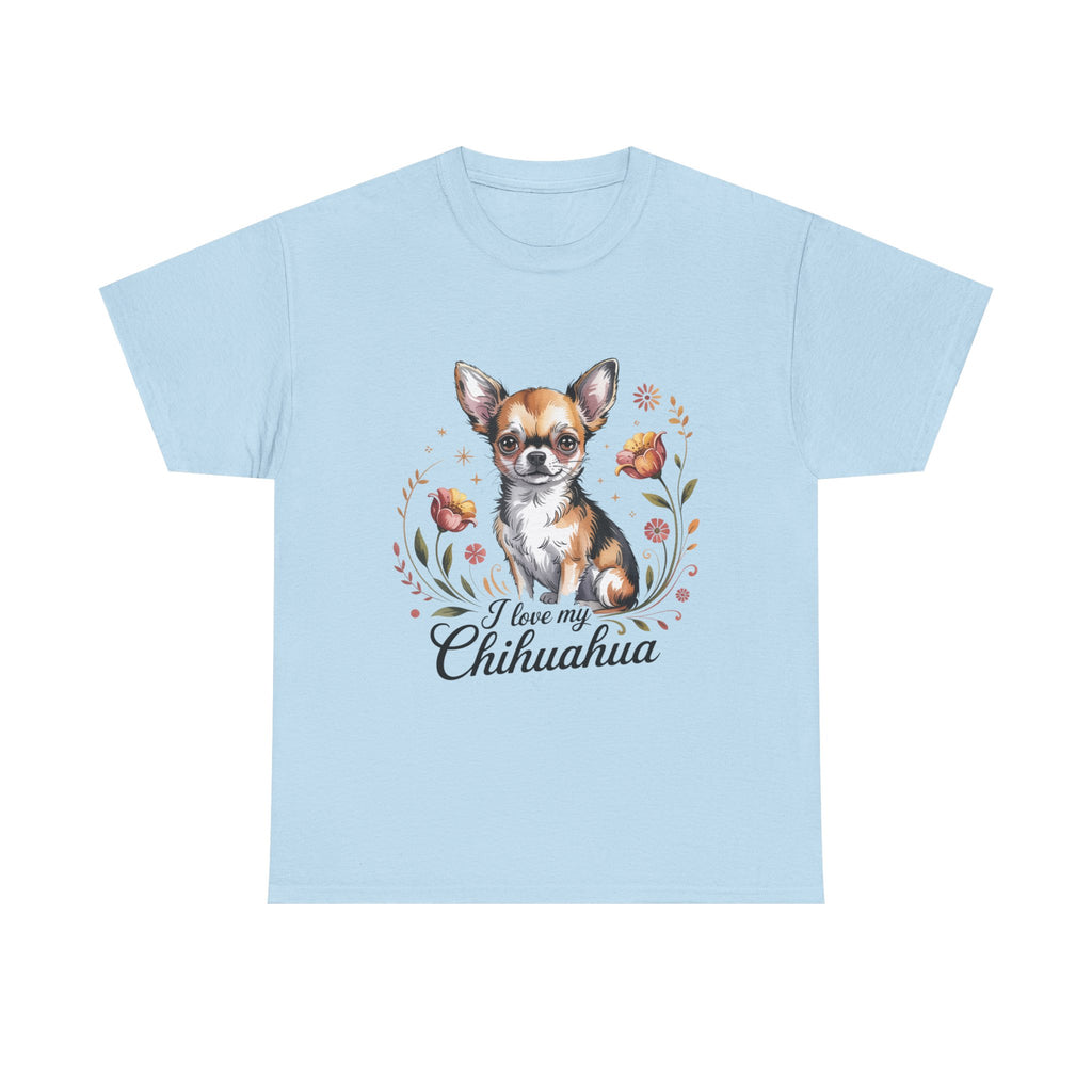 I Love My Chihuahua Unisex Heavy Cotton Tee – Classic Fit for Dog Lovers