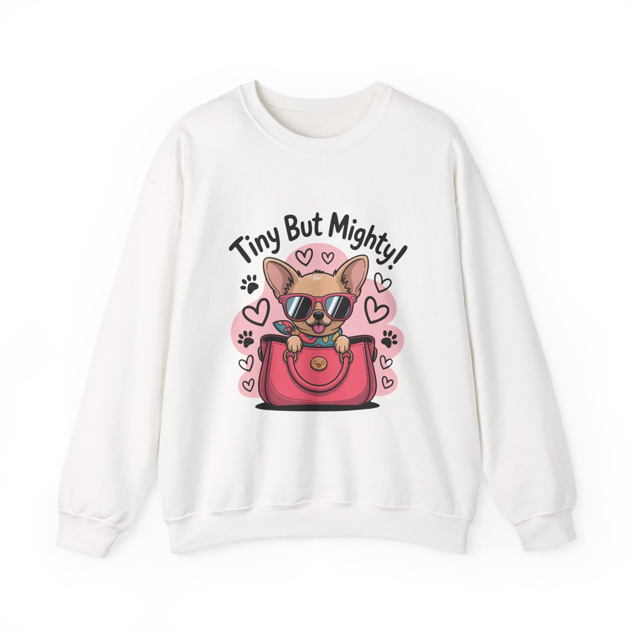 Tiny But Mighty Chihuahua Unisex Crewneck Sweatshirt – Cozy Power in Style