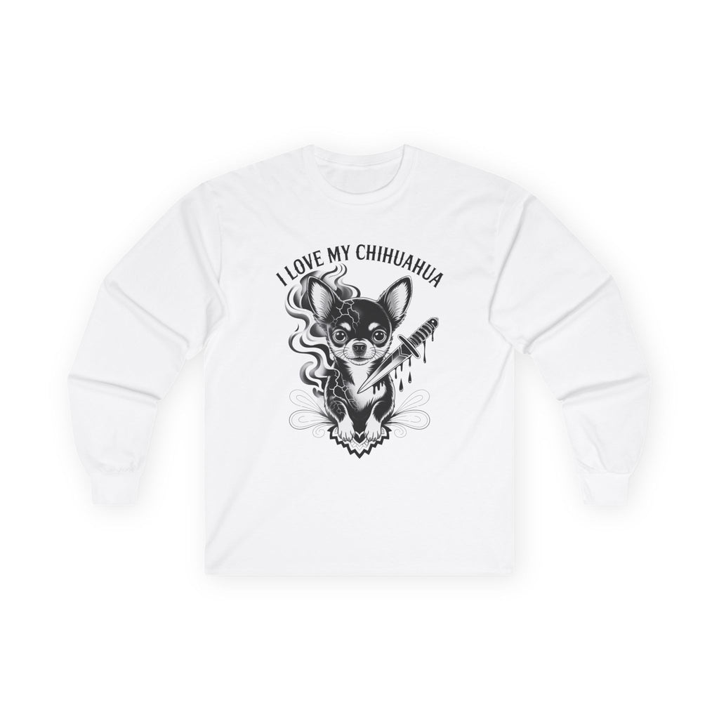I Love My Chihuahua Unisex Ultra Cotton Long Sleeve Tee  Chihuahua Love Long Sleeve Tee, Dog Lover Gift, Cute Pet Shirt, Animal Tee, Unisex Apparel, Music Dog Graphic Tee