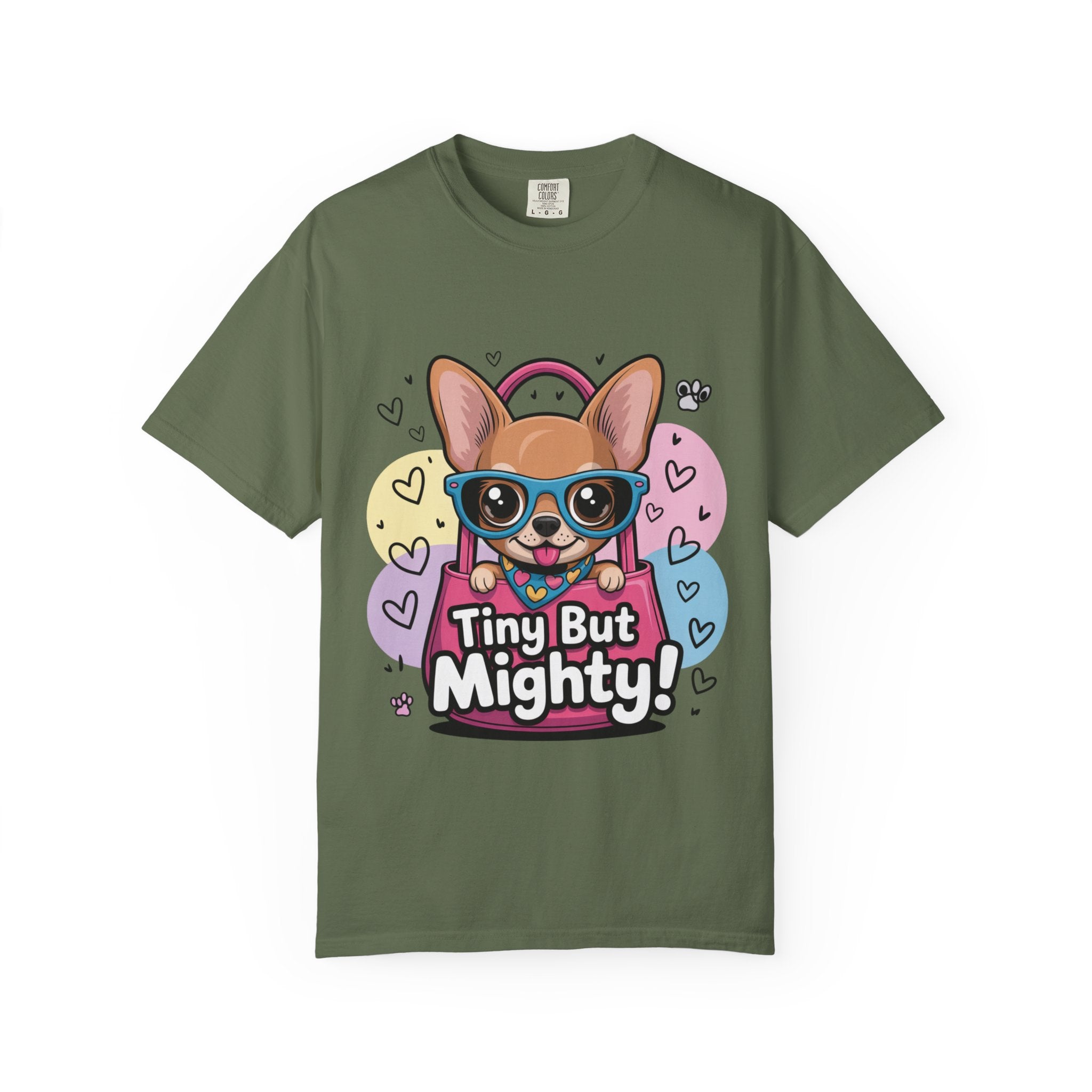 Tiny But Mighty Unisex Garment-Dyed T-shirt Tiny But Mighty! Unisex Garment-Dyed T-shirt, Cute Dog Tee, Pet Lover Gift, Casual Wear, Birthday Gift, Dog Mom Shirt