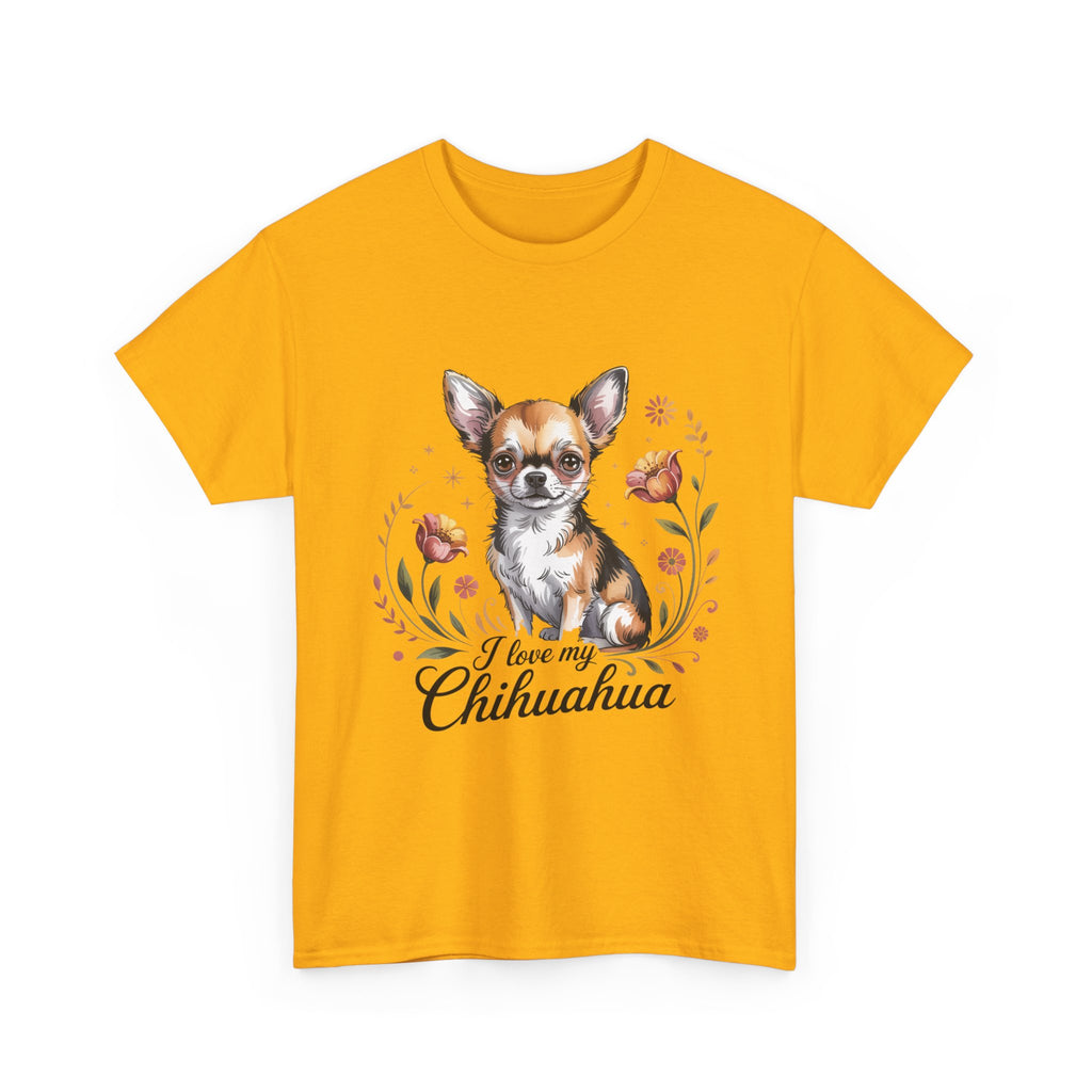 I Love My Chihuahua Unisex Heavy Cotton Tee – Classic Fit for Dog Lovers