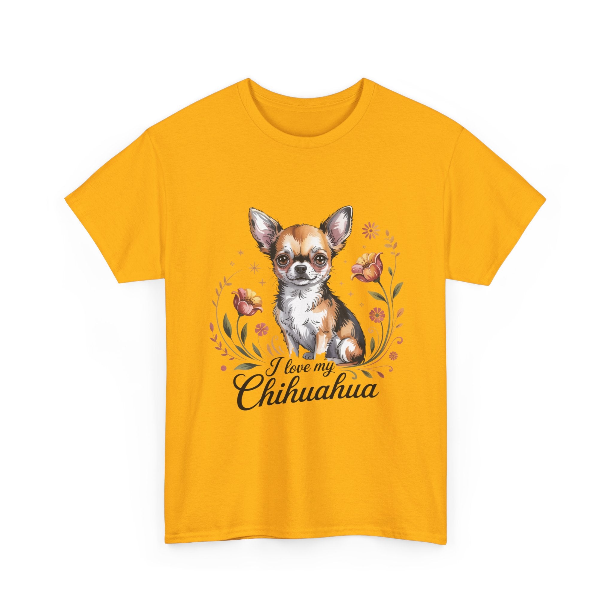 I Love My Chihuahua Unisex Heavy Cotton Tee – Classic Fit for Dog Lovers