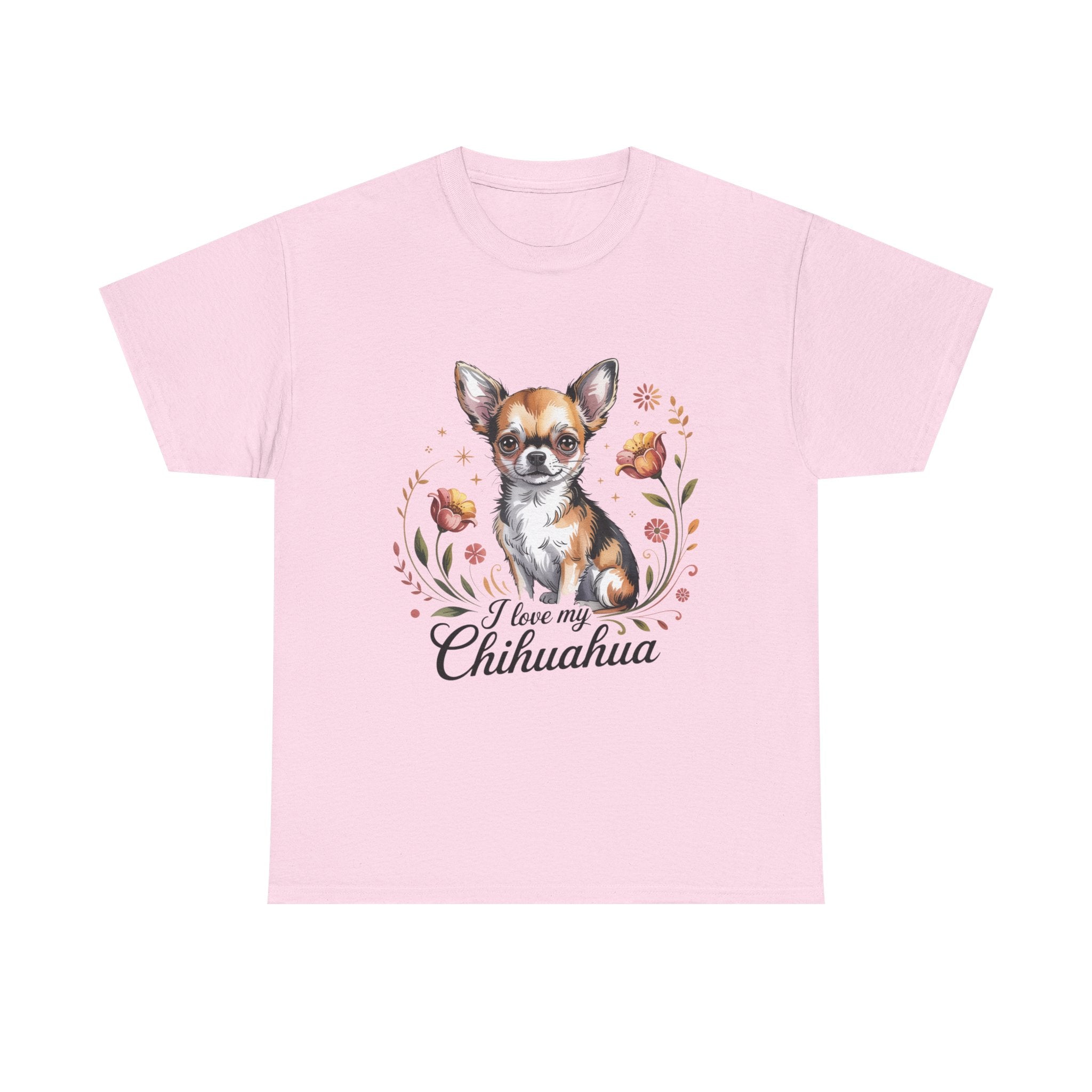 I Love My Chihuahua Unisex Heavy Cotton Tee – Classic Fit for Dog Lovers