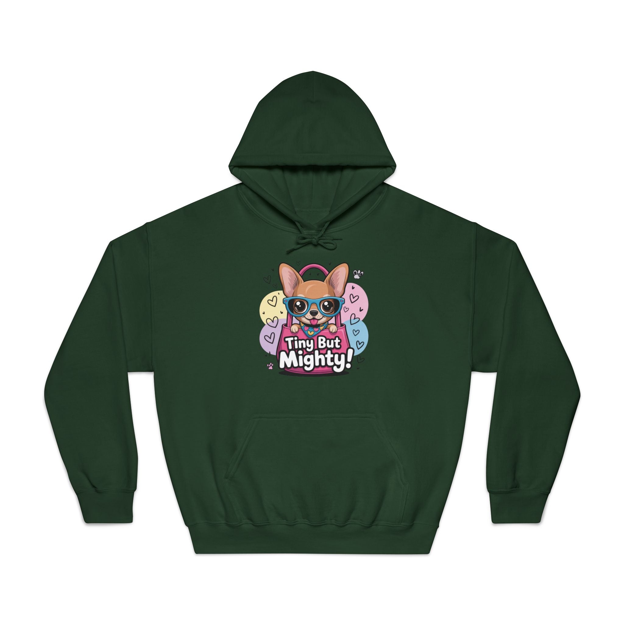 Tiny But Mighty Unisex DryBlend® Hooded Sweatshirt  Tiny But Mighty Hoodie - Unisex Sweatshirt, Fun Graphic Sweatshirt, Pet Lover Gift, Cute Casual Wear, Dog-Themed Apparel
