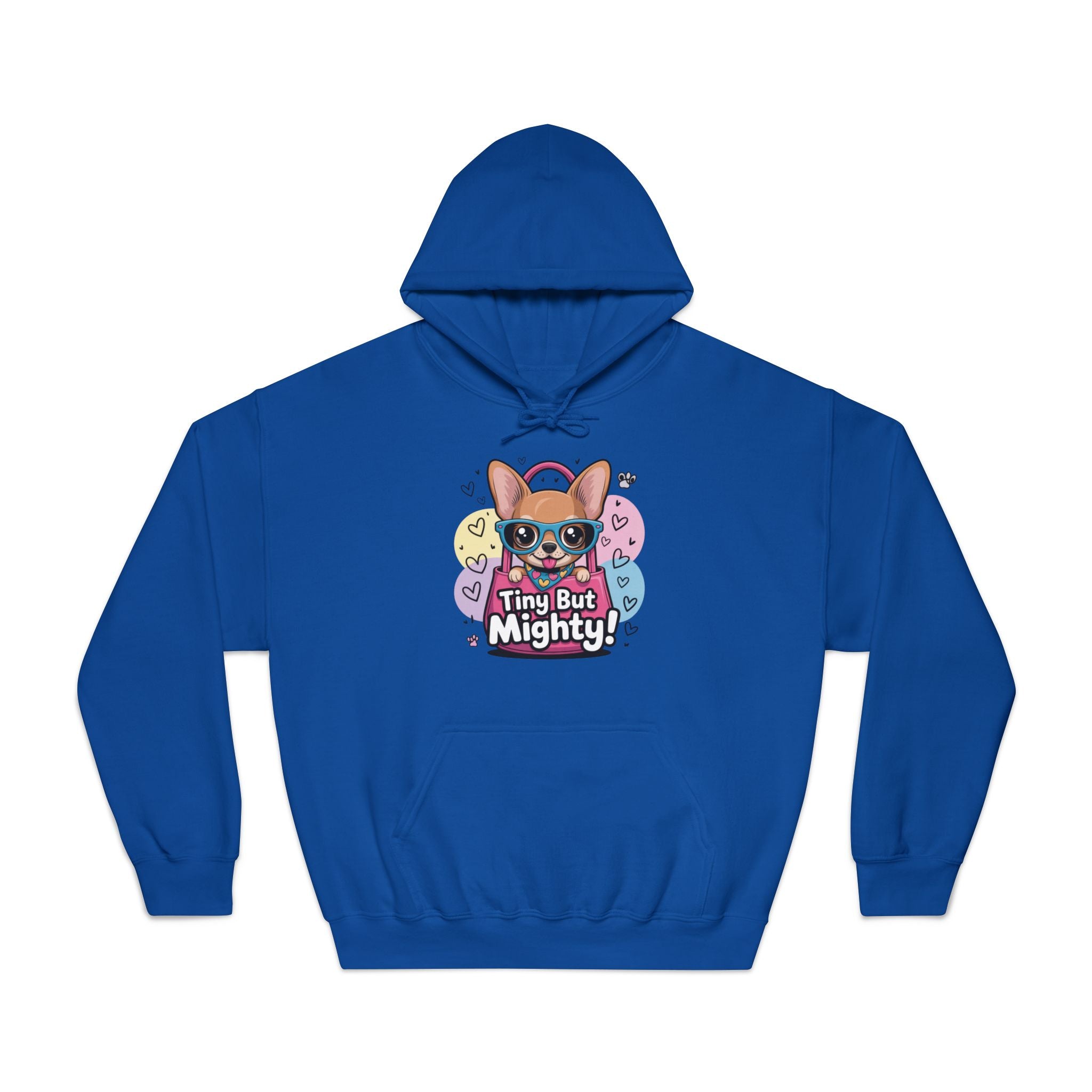 Tiny But Mighty Unisex DryBlend® Hooded Sweatshirt  Tiny But Mighty Hoodie - Unisex Sweatshirt, Fun Graphic Sweatshirt, Pet Lover Gift, Cute Casual Wear, Dog-Themed Apparel