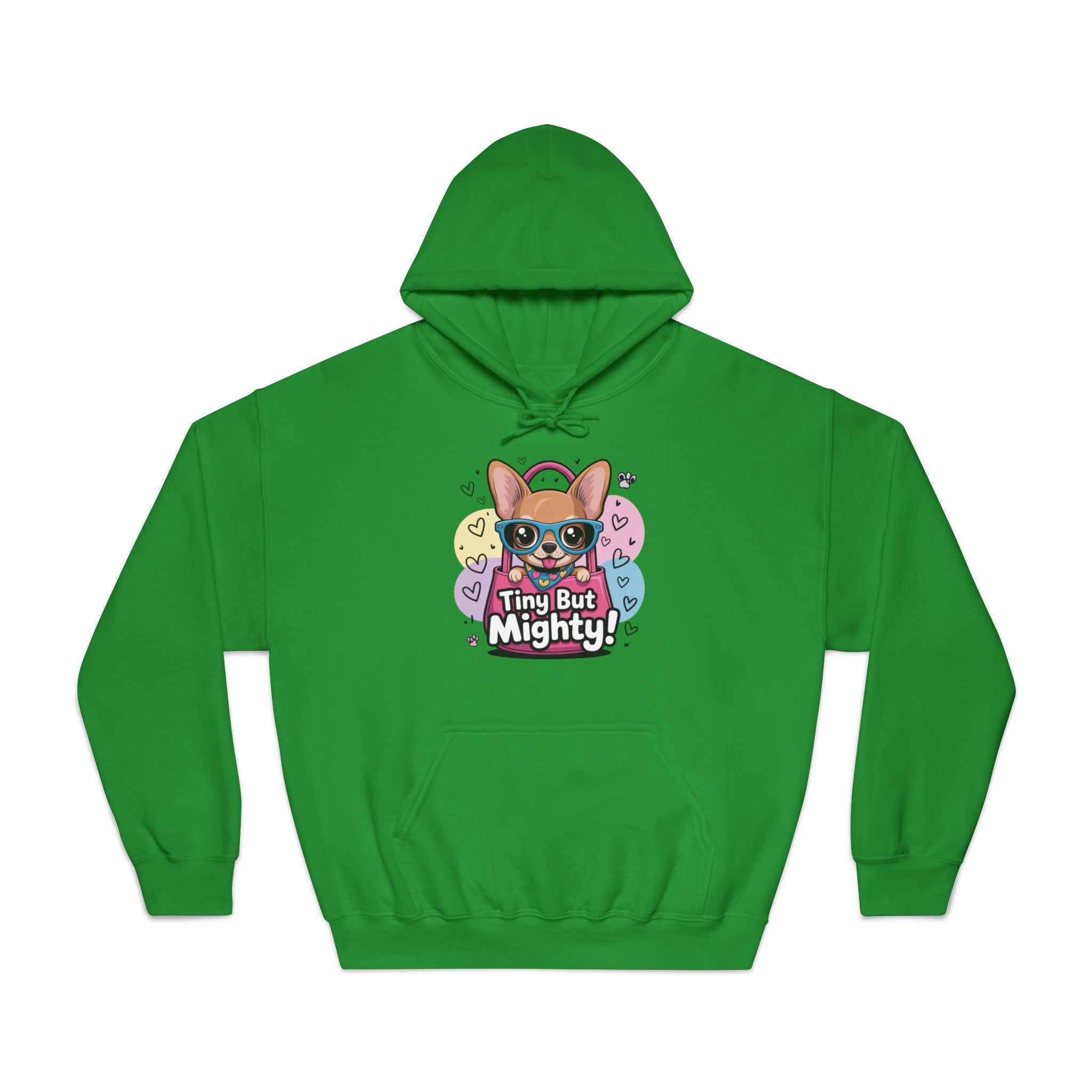 Tiny But Mighty Unisex DryBlend® Hooded Sweatshirt  Tiny But Mighty Hoodie - Unisex Sweatshirt, Fun Graphic Sweatshirt, Pet Lover Gift, Cute Casual Wear, Dog-Themed Apparel