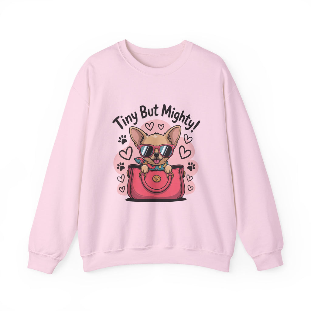 Tiny But Mighty Chihuahua Unisex Crewneck Sweatshirt – Cozy Power in Style