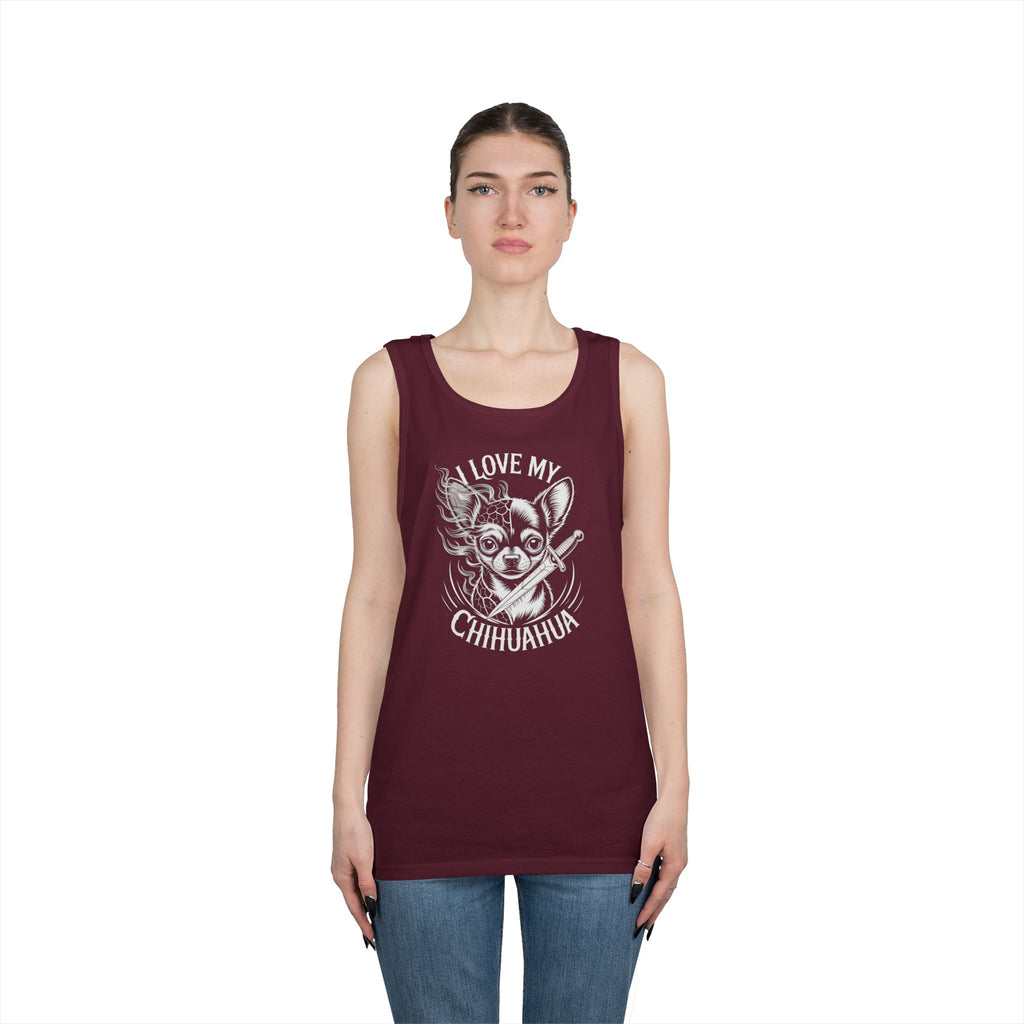 I Love My Chihuahua Tank Top, Funny Dog Lover Gift, Summer Fashion, Animal Lover Apparel, Beach Wear, Pet Owner Clothing