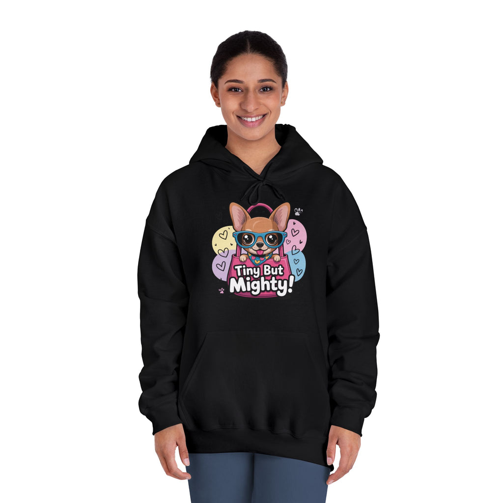 Tiny But Mighty Unisex DryBlend® Hooded Sweatshirt  Tiny But Mighty Hoodie - Unisex Sweatshirt, Fun Graphic Sweatshirt, Pet Lover Gift, Cute Casual Wear, Dog-Themed Apparel