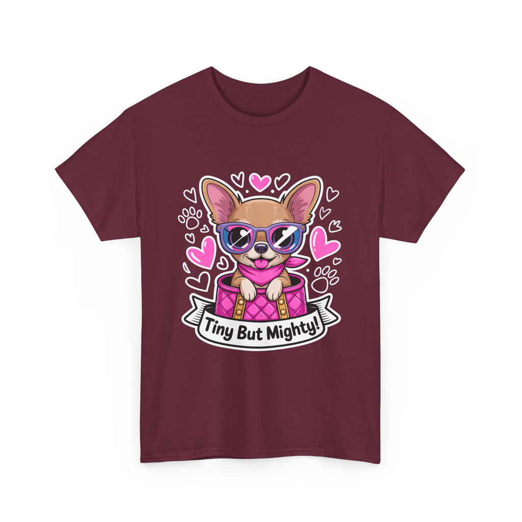 Tiny But Mighty Chihuahua Unisex Heavy Cotton Tee – Small Dog, Big Attitude!