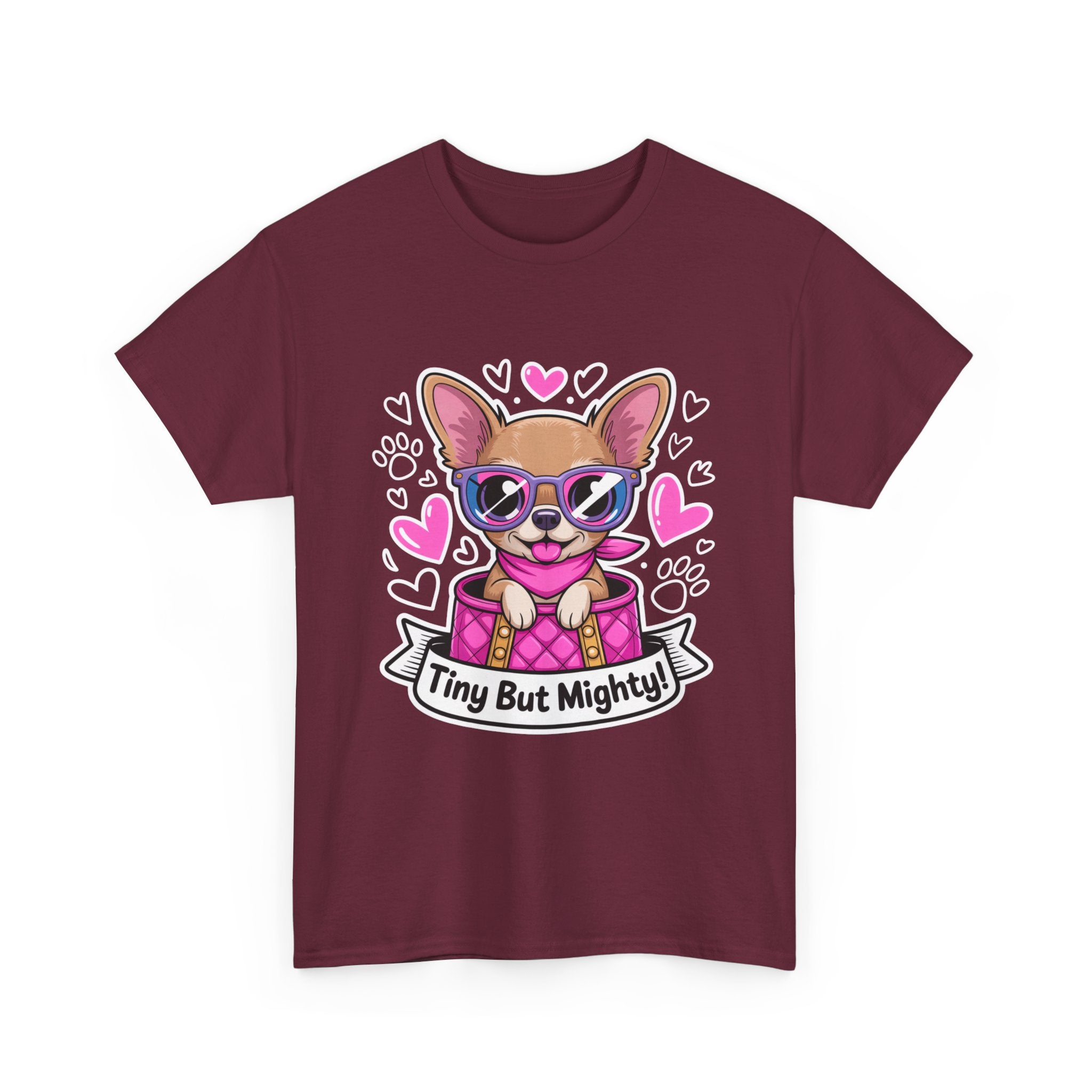 Tiny But Mighty Chihuahua Unisex Heavy Cotton Tee – Small Dog, Big Attitude!