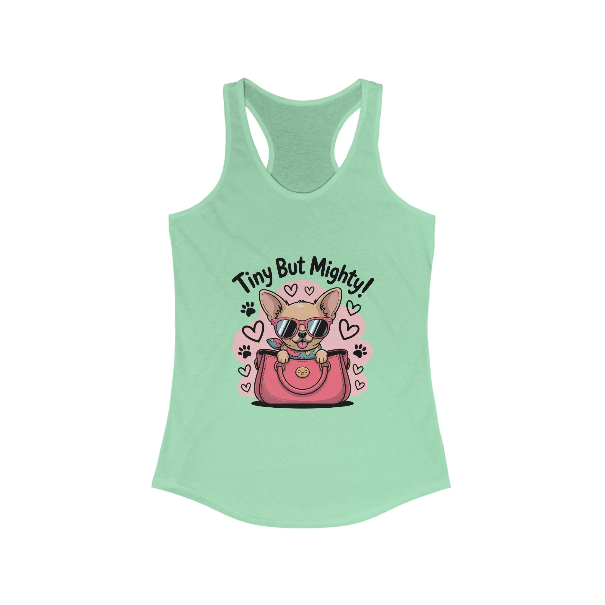 Tiny But Mighty Chihuahua Women’s Racerback Tank – Strong, Stylish & Adorably Fierce