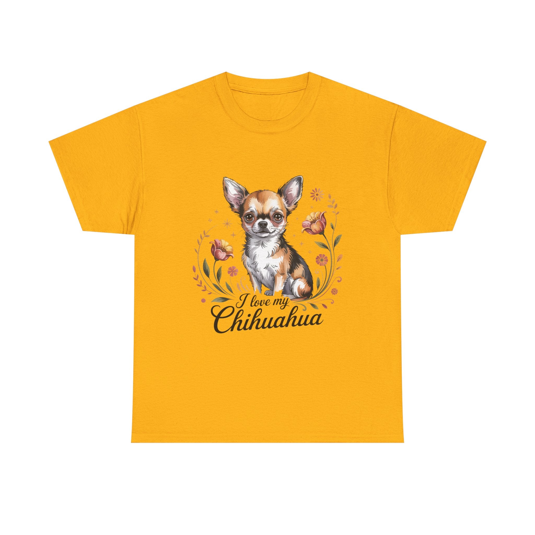 I Love My Chihuahua Unisex Heavy Cotton Tee – Classic Fit for Dog Lovers