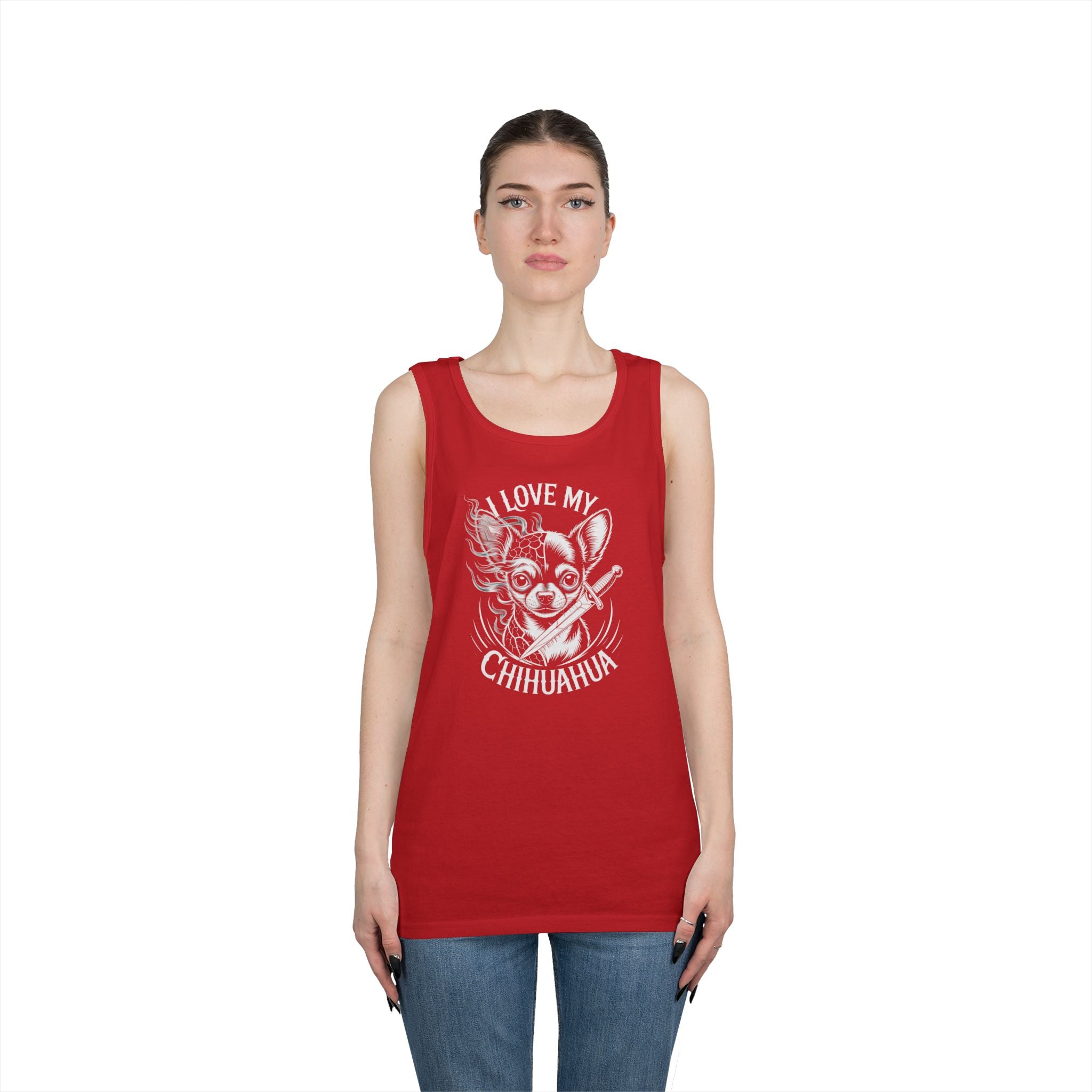 I Love My Chihuahua Tank Top, Funny Dog Lover Gift, Summer Fashion, Animal Lover Apparel, Beach Wear, Pet Owner Clothing