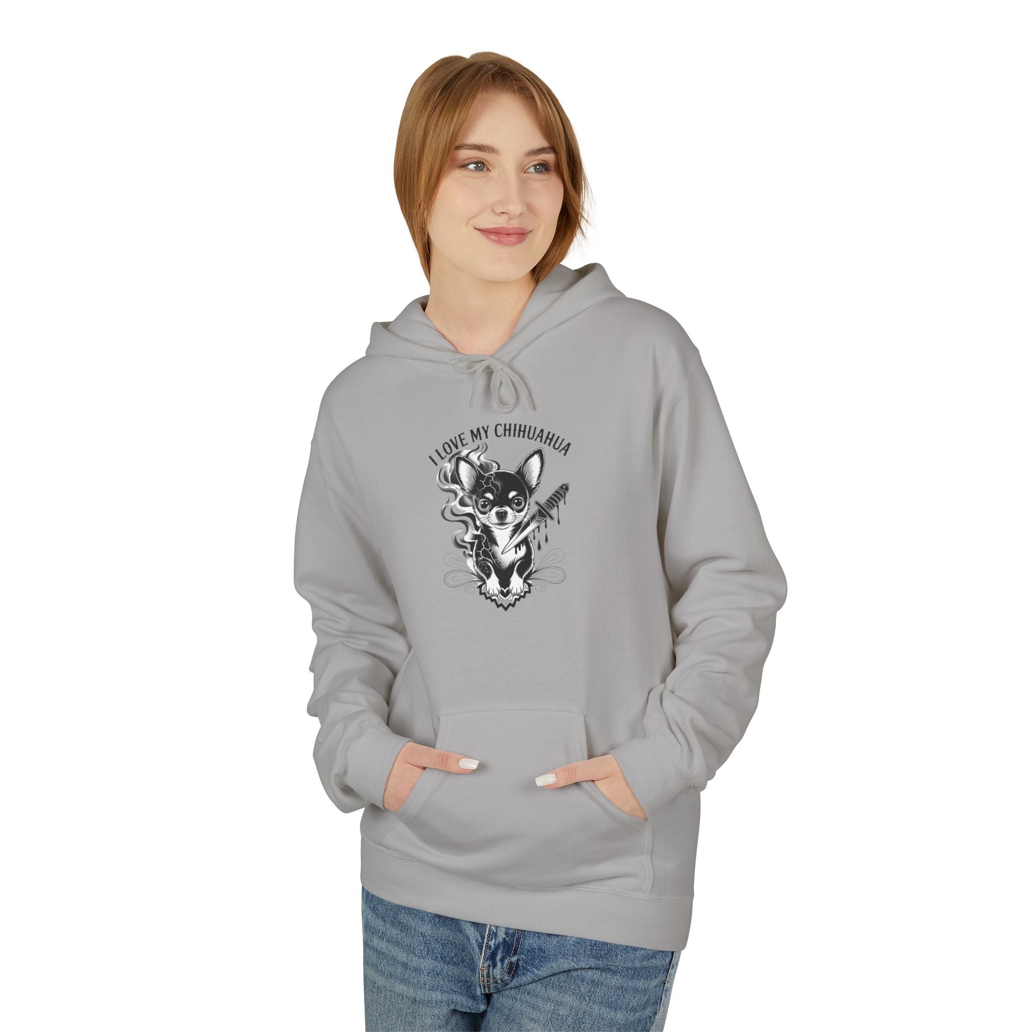 I Love My Chihuahua Unisex Midweight Softstyle Fleece Hoodie  Cozy Pet Lover Apparel | Gift for Dog Owners, Cute Animal Sweatshirt, Unique Dog Mom Gift