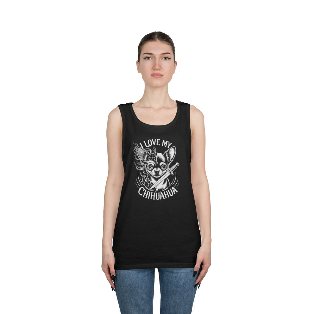 I Love My Chihuahua Tank Top, Funny Dog Lover Gift, Summer Fashion, Animal Lover Apparel, Beach Wear, Pet Owner Clothing