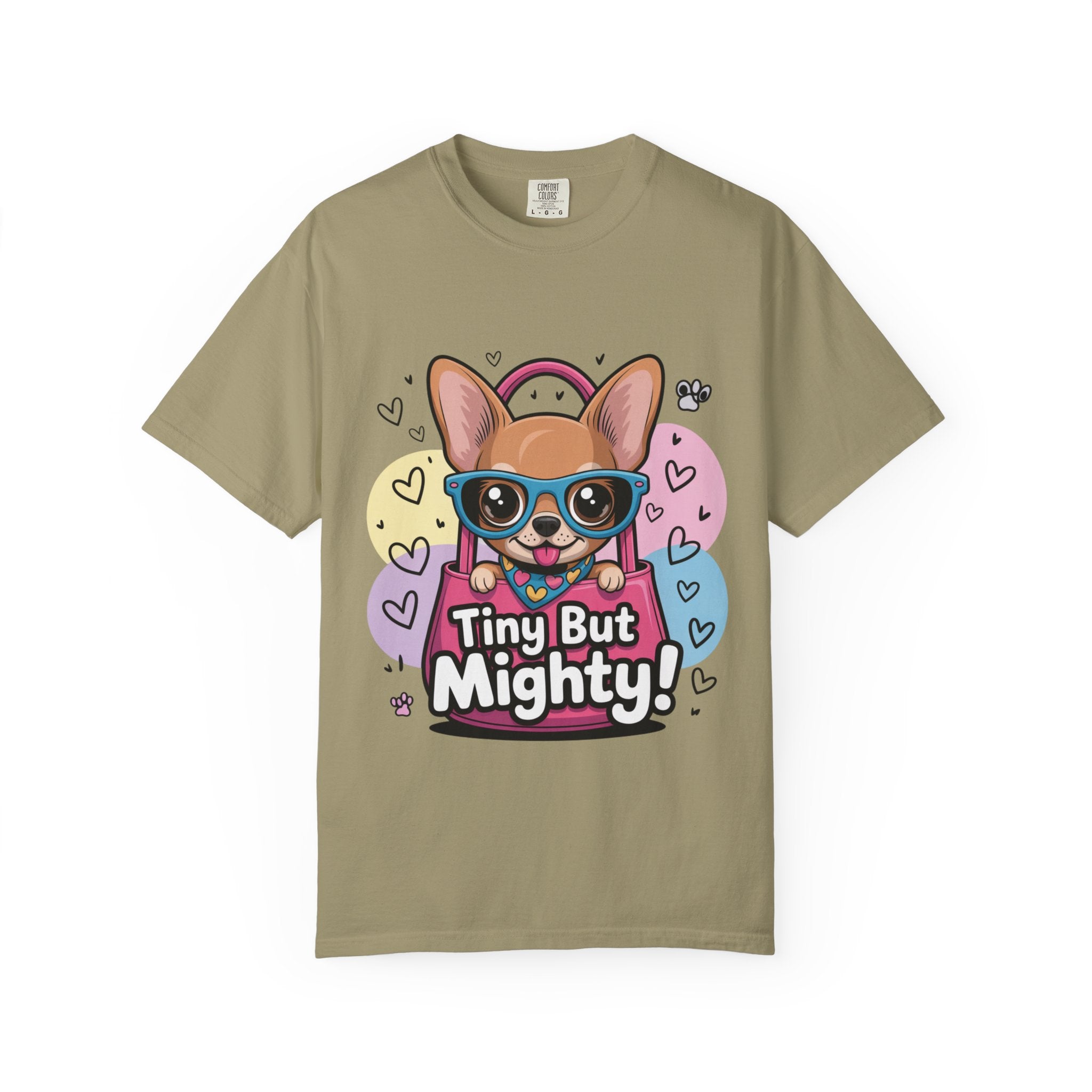 Tiny But Mighty Unisex Garment-Dyed T-shirt Tiny But Mighty! Unisex Garment-Dyed T-shirt, Cute Dog Tee, Pet Lover Gift, Casual Wear, Birthday Gift, Dog Mom Shirt