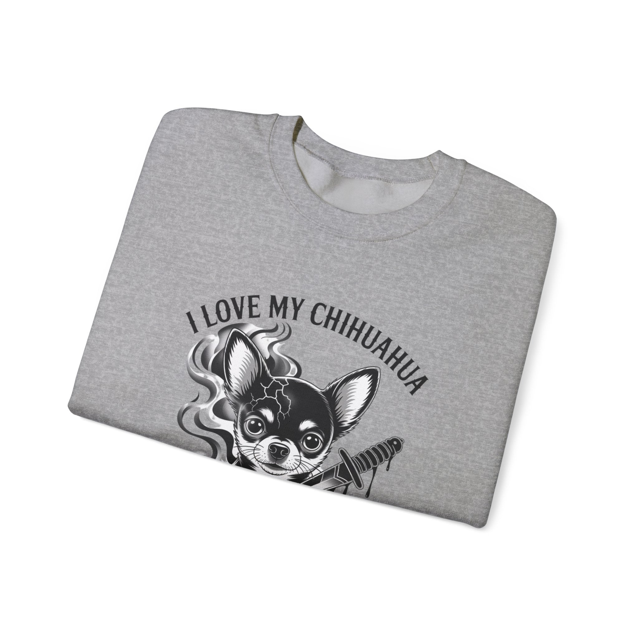 I Love My Chihuahua Unisex Heavy Blend™ Crewneck Sweatshirt  ,Cute Chihuahua Love Sweatshirt, Cozy Dog Lover Crewneck, Perfect Gift for Pet Owners, Animal Lover Apparel, Comfortable Everyday Wear