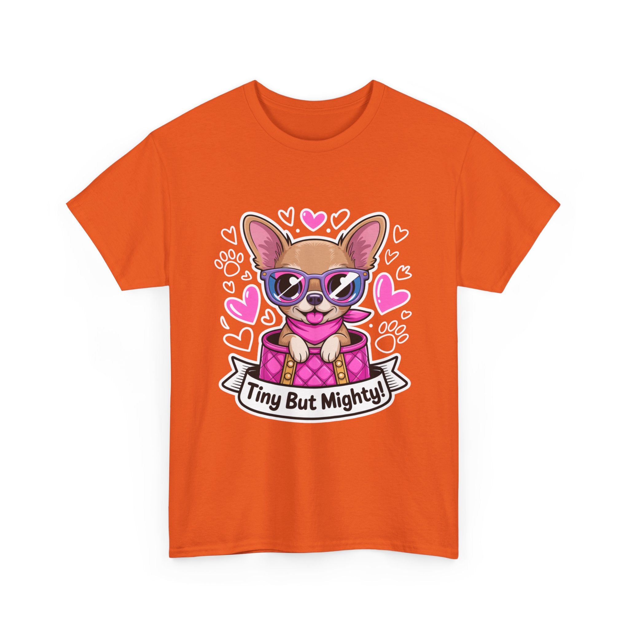 Tiny But Mighty Chihuahua Unisex Heavy Cotton Tee – Small Dog, Big Attitude!