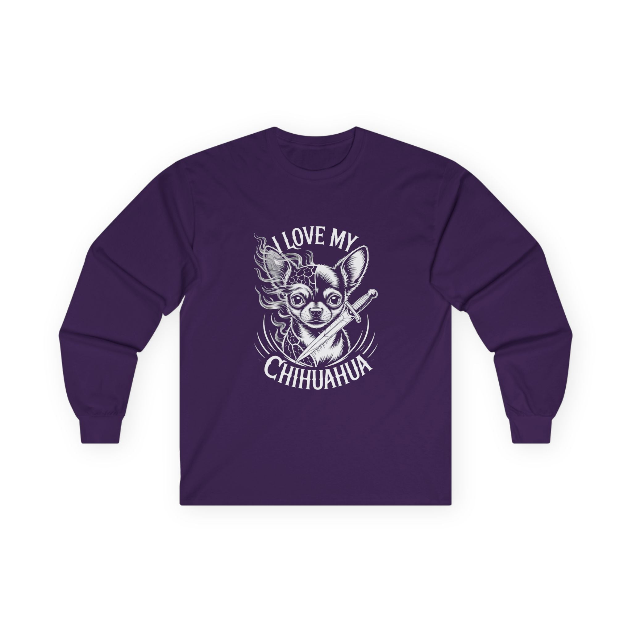 I Love My Chihuahua Unisex Ultra Cotton Long Sleeve Tee Cottagecore Cat Long Sleeve Tee -  Grunge Style, Vintage Vibe, Perfect for Cat Lovers, Gift for Her, Casual Wear, Unisex Tee